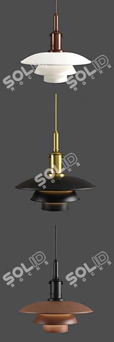 Vibrant Colored Louis Poulsen Pendant Lamp 3D model image 2