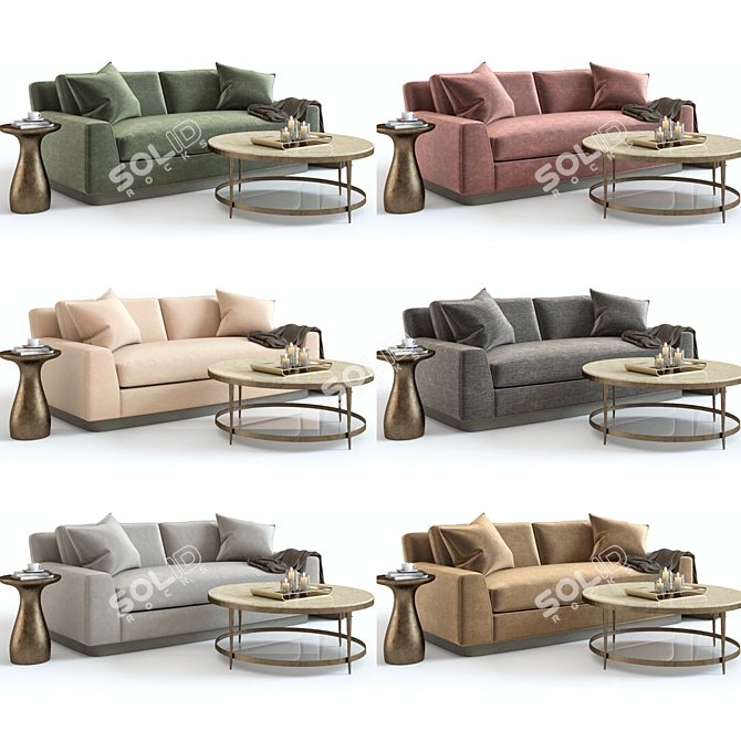 Baker Laguna Sofa Set: Elegant and Detailed 3D model image 2