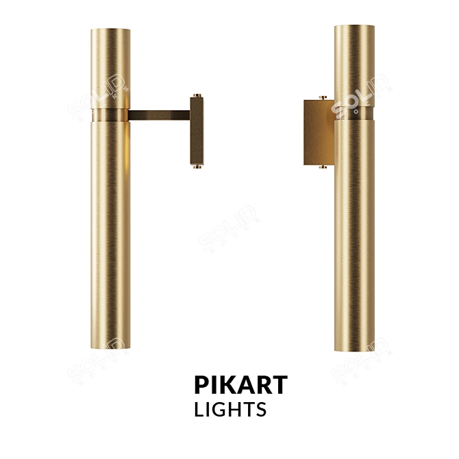 Brass Tube Sconce: Art. 3423 by Pikartlights 3D model image 1