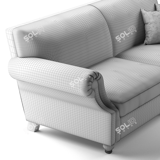 Luxurious Lucas 3-Seater Sofa 3D model image 3