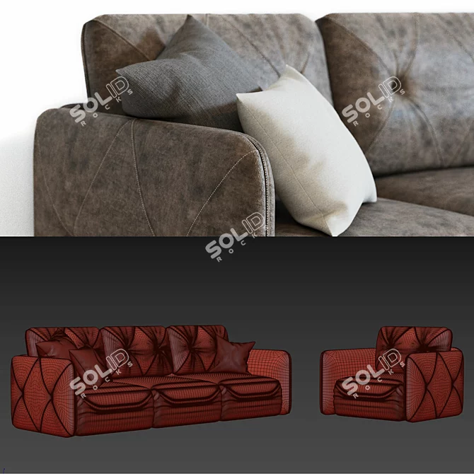 Elegant ERMES Sofa by Signorini & Coco 3D model image 2