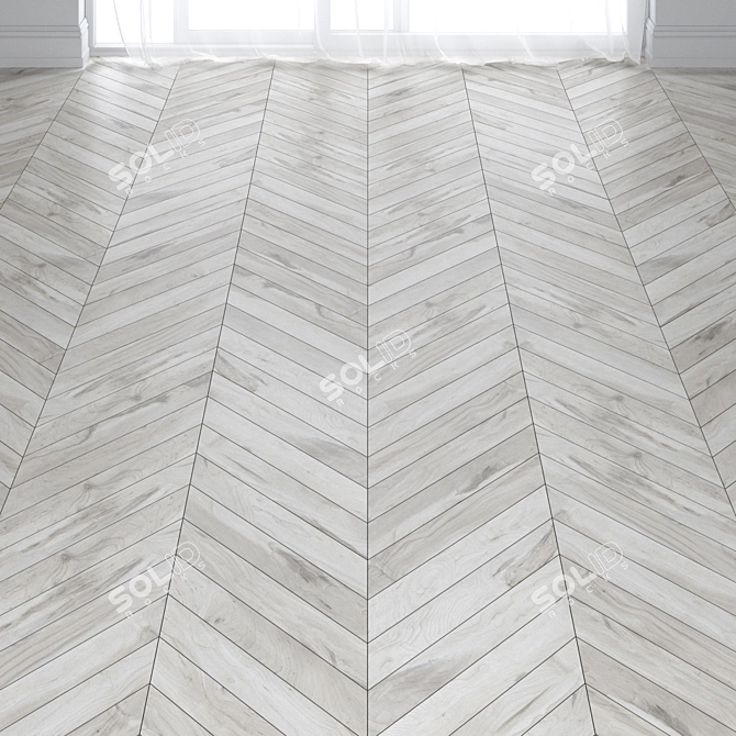 Sand Oak Parquet Flooring: Deck, Chevron, Herringbone 3D model image 3