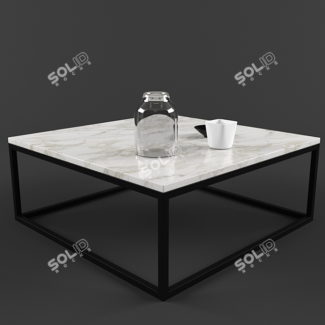 Contemporary Cube Coffee Table 3D model image 1