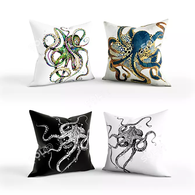 OctoPillow Set 3D model image 1