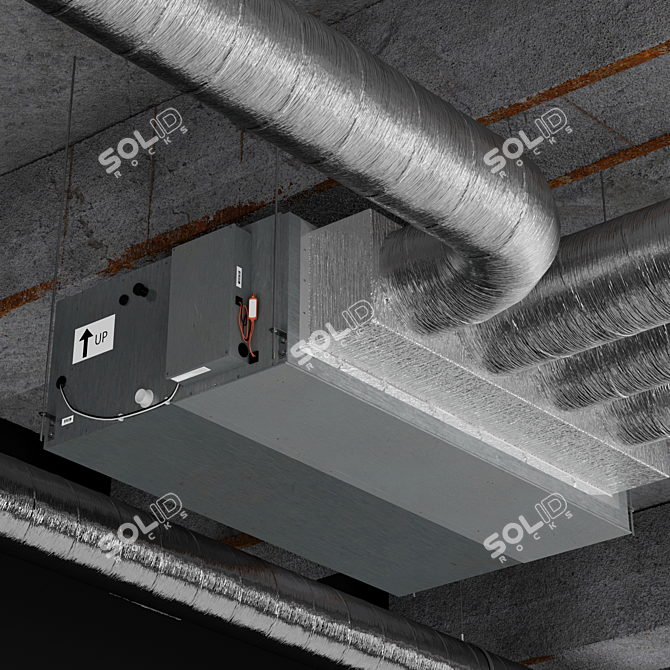 Sleek Ceiling Ventilation System 3D model image 3