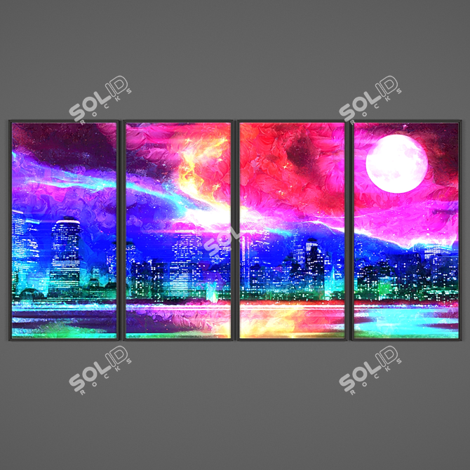 Stunning Abstract Art Painting 3D model image 1