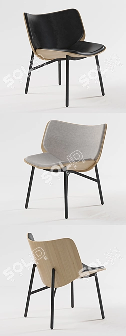 Sleek Dapper Lounge Chair 3D model image 2