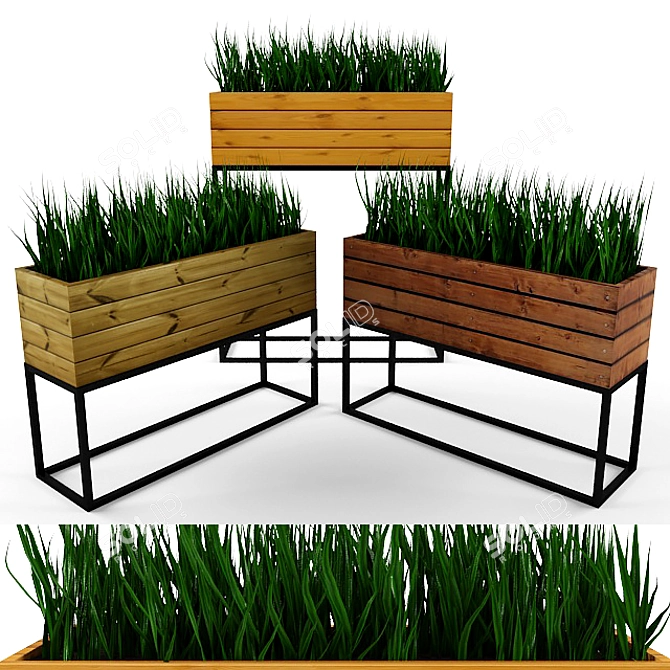 BlossomBox: 3 Stylish Plant Containers 3D model image 1