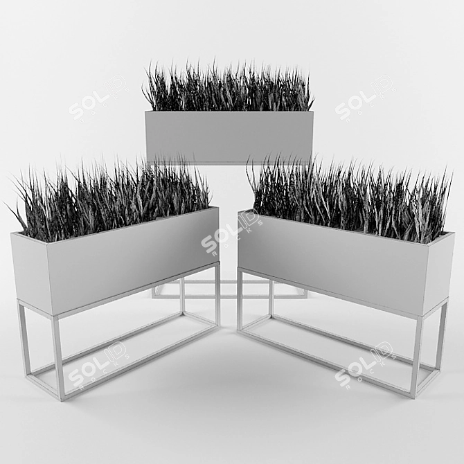 BlossomBox: 3 Stylish Plant Containers 3D model image 3
