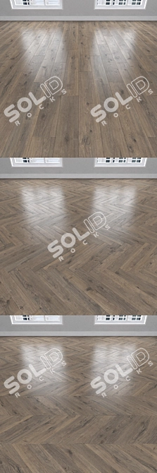 Oak Parquet: Herringbone, Linear & Chevron 3D model image 2