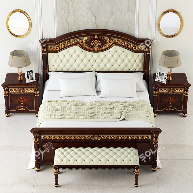 Luxurious Valderamobili Luigi XVI Bedroom Set 3D model image 1