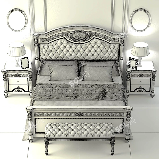 Luxurious Valderamobili Luigi XVI Bedroom Set 3D model image 3