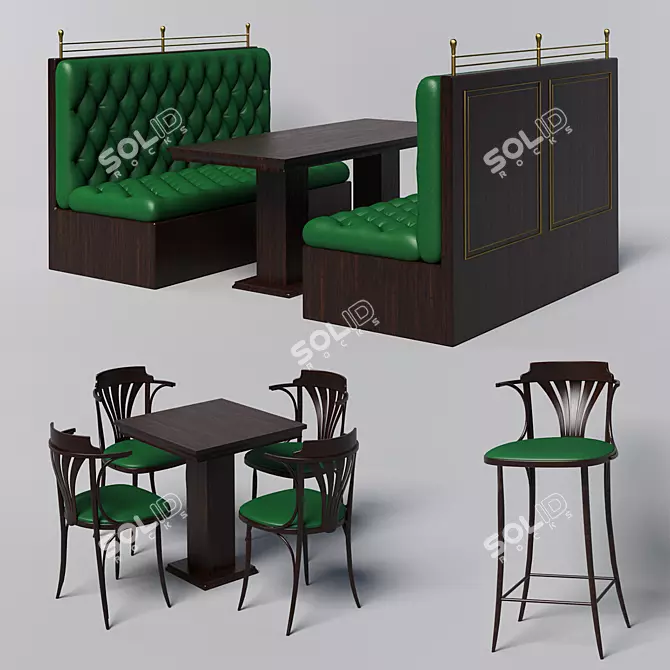 Versatile Furniture Set: Sofa, Chairs, Tables 3D model image 1