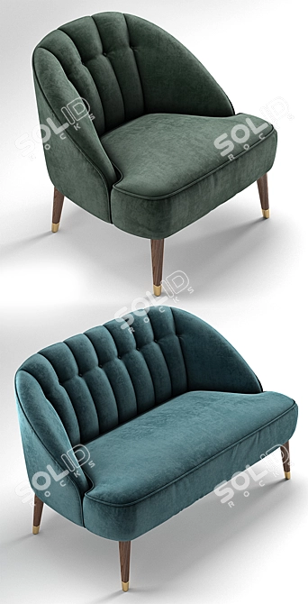 Margot Collection: Stylish Sofa & Armchair 3D model image 2