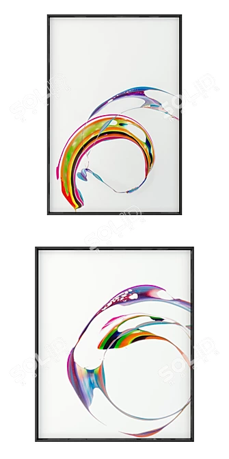 Contemporary Abstract Art Set 3D model image 2