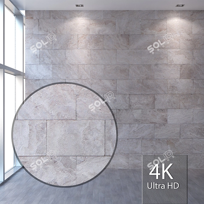 Seamless 4K Natural Stone Texture 3D model image 1