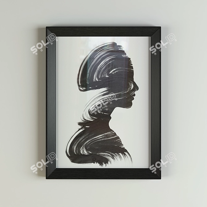 Elegant Black Frame: Max, FBX, V-ray 3D model image 1