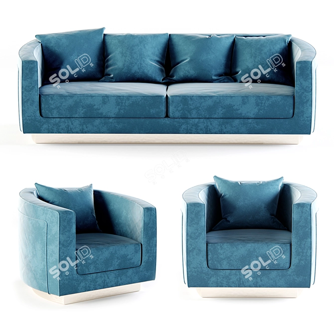 Luxurious Debbie Collection - Sofa & Armchair 3D model image 1
