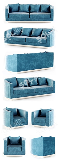 Luxurious Debbie Collection - Sofa & Armchair 3D model image 2