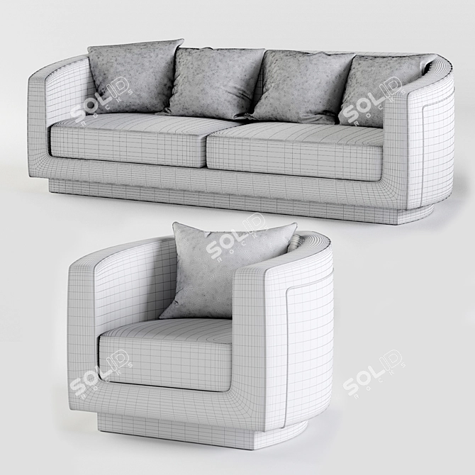 Luxurious Debbie Collection - Sofa & Armchair 3D model image 3