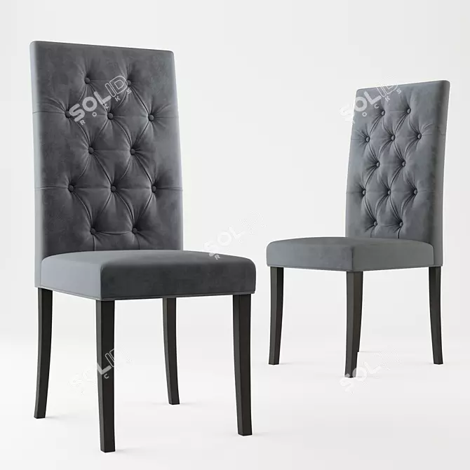 Montrose Platinum Gray Chairs 3D model image 2