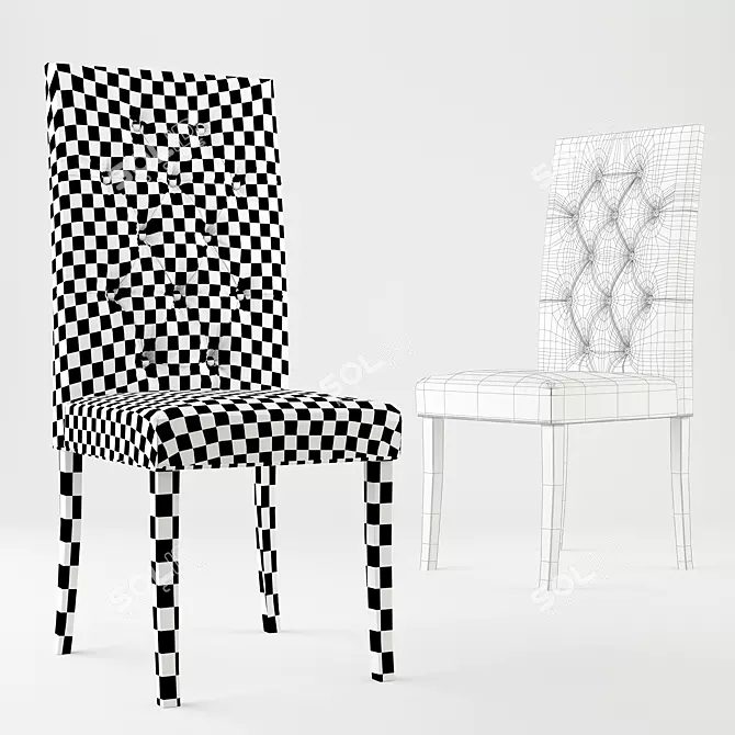 Montrose Platinum Gray Chairs 3D model image 3