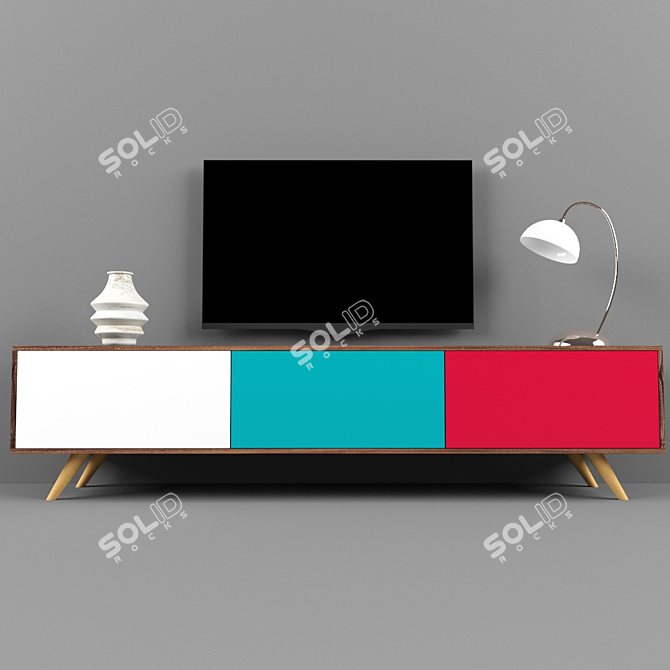 Sleek TV Console - Modern Design 3D model image 1