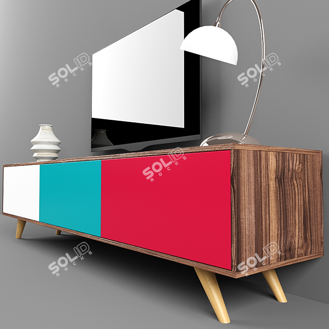 Sleek TV Console - Modern Design 3D model image 2