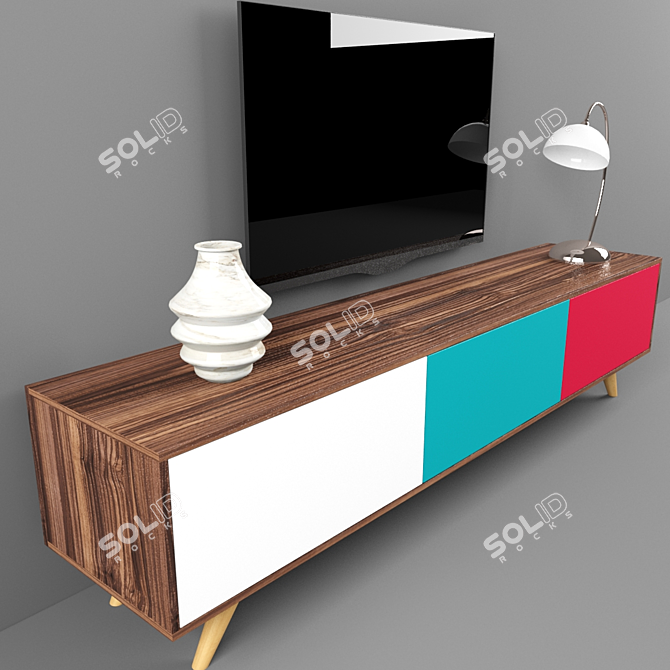 Sleek TV Console - Modern Design 3D model image 3