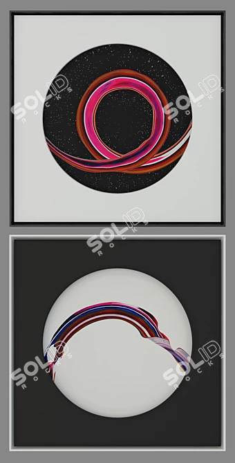 Contemporary Abstract Art Set 3D model image 3