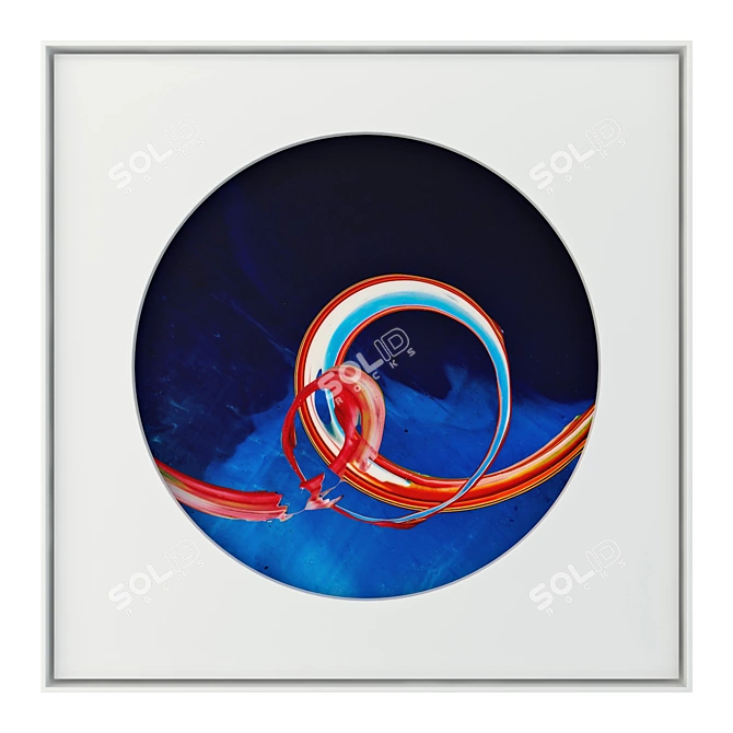 Contemporary Circles Abstract Paintings 3D model image 1