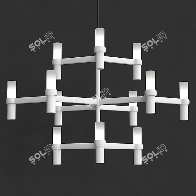 Crown CRO HWW 51: Elegant Italian Chandelier 3D model image 1