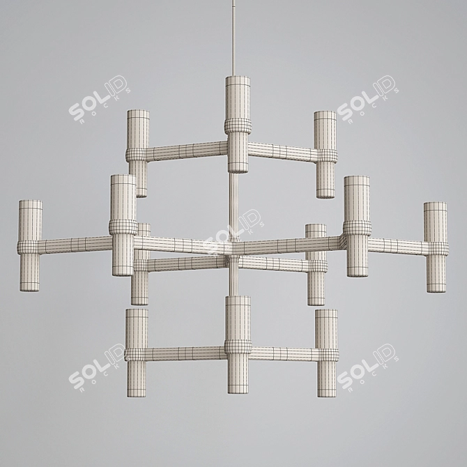 Crown CRO HWW 51: Elegant Italian Chandelier 3D model image 3