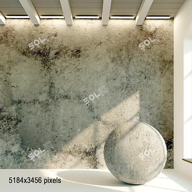 Aged Concrete Wall Texture 3D model image 1