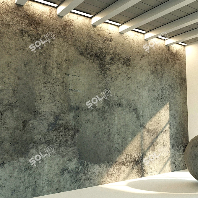 Aged Concrete Wall Texture 3D model image 3