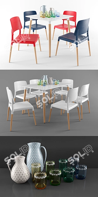 Halmar Socrates Dining Set 3D model image 2