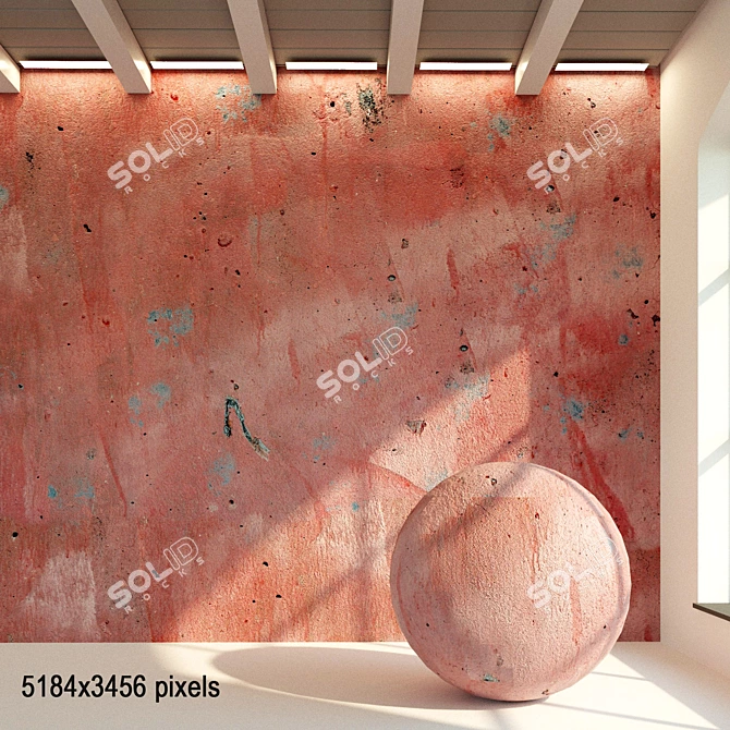 Vintage Concrete Wall Texture - High-Quality Seamless Material 3D model image 1