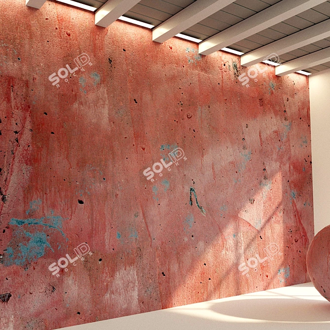 Vintage Concrete Wall Texture - High-Quality Seamless Material 3D model image 2