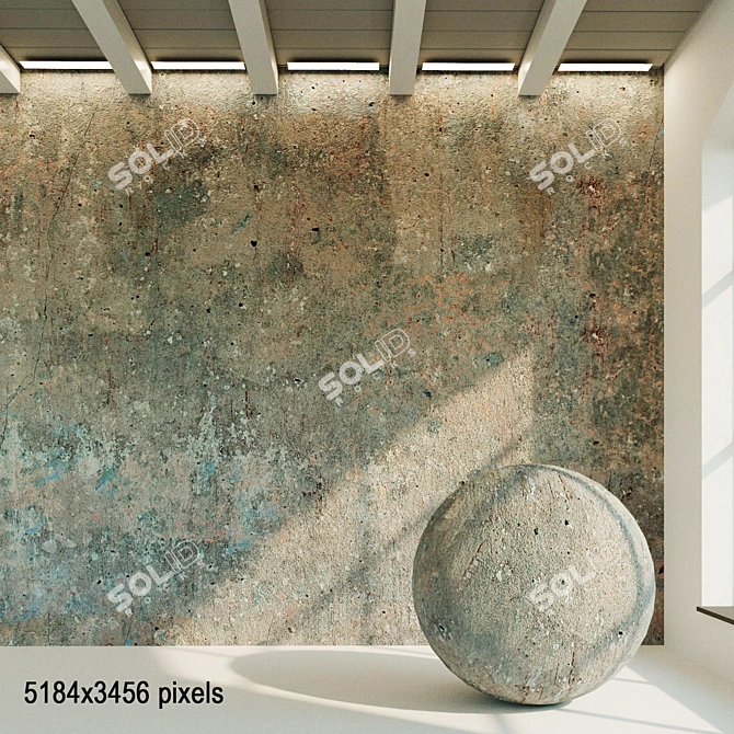 Title: Vintage Concrete Wall Texture 3D model image 1