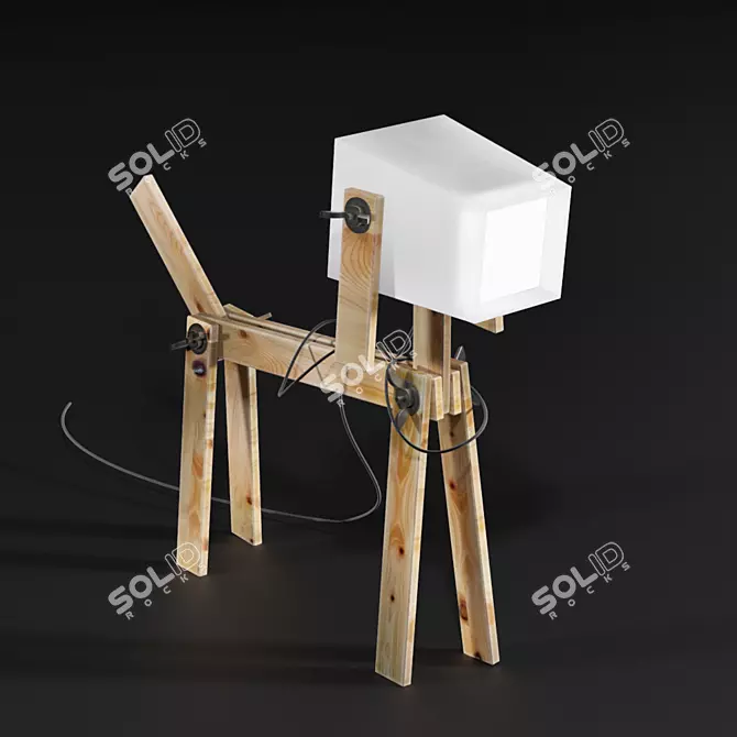 Whimsical Dog Table Lamp 3D model image 1