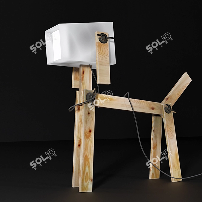 Whimsical Dog Table Lamp 3D model image 2