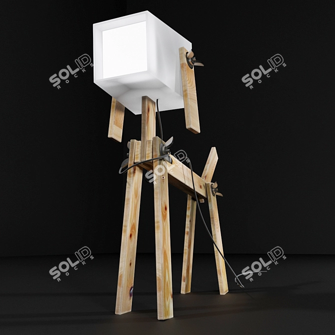 Whimsical Dog Table Lamp 3D model image 3