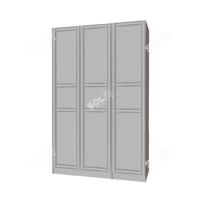 Compact and Stylish Wardrobe Solution 3D model image 2