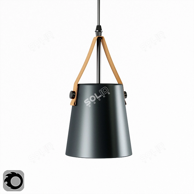 LUMION Tristen 3641/1: Sleek Black Metal Pendant Light 3D model image 1