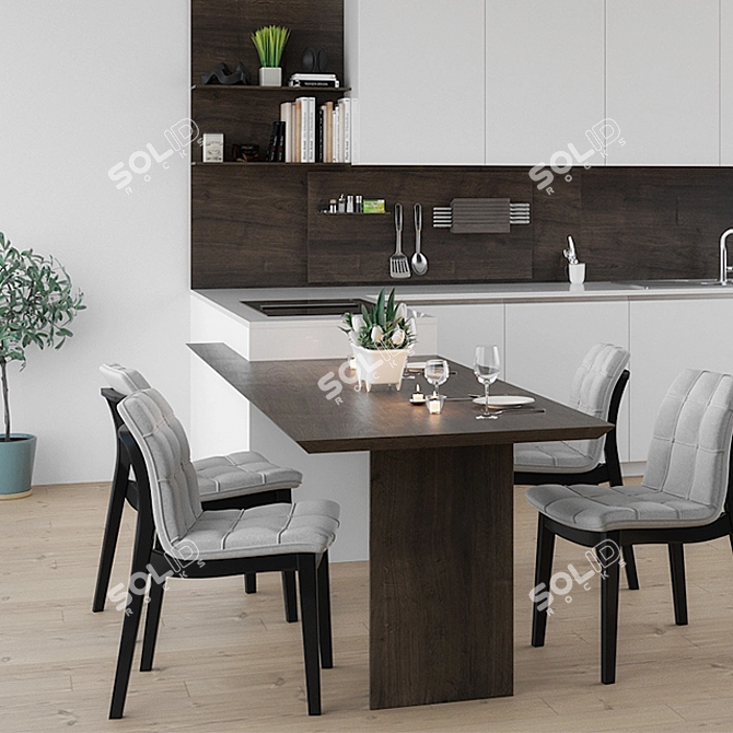 Euromobil Lain Kitchen: Modern, Sleek, and Spacious 3D model image 2