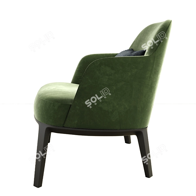 Modern Jane Fabric Armchair with Nesting Coffee Tables 3D model image 2