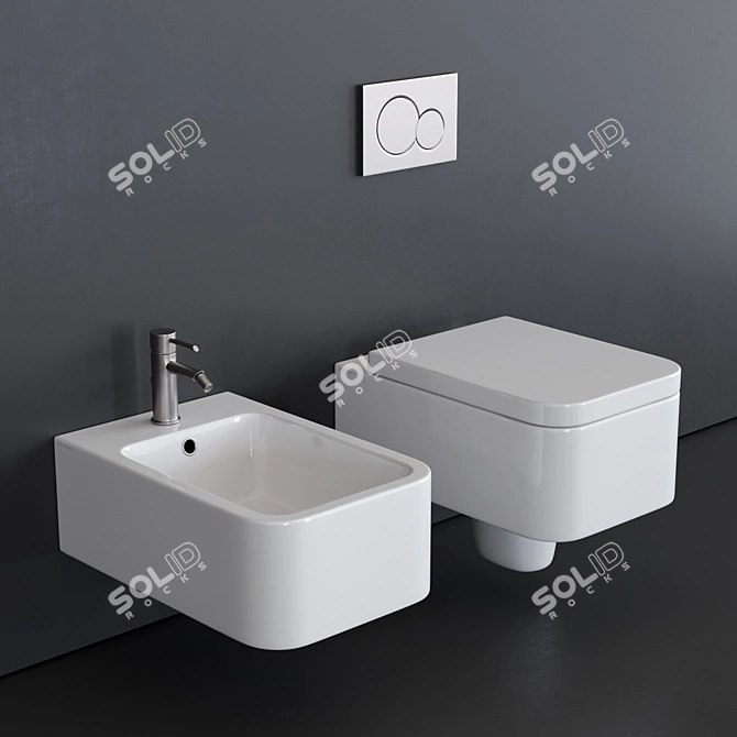 Next Wall-Hung Toilet & Bidet 3D model image 1