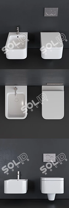 Next Wall-Hung Toilet & Bidet 3D model image 2