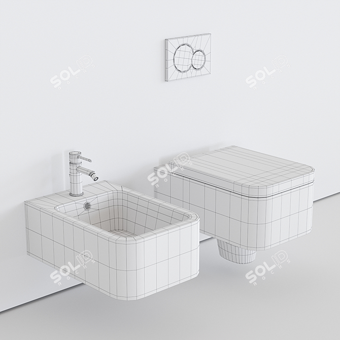 Next Wall-Hung Toilet & Bidet 3D model image 3