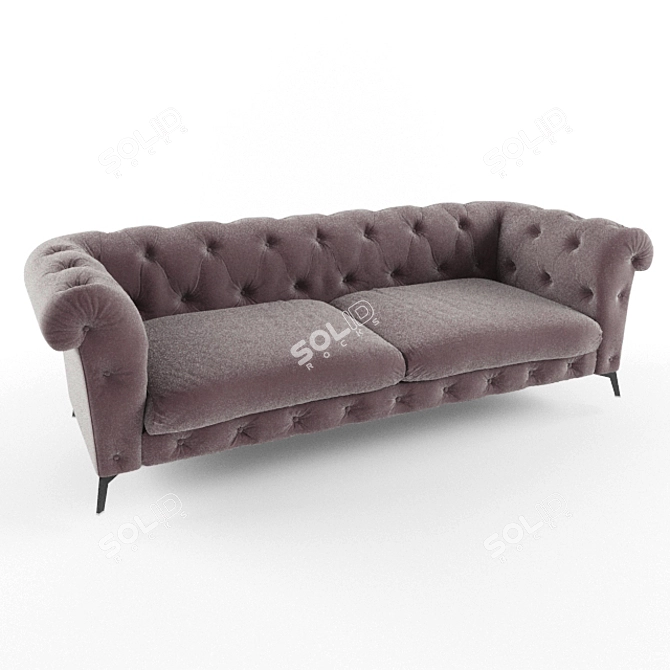 Elegant Casablanca Chesterfield Sofa 3D model image 1